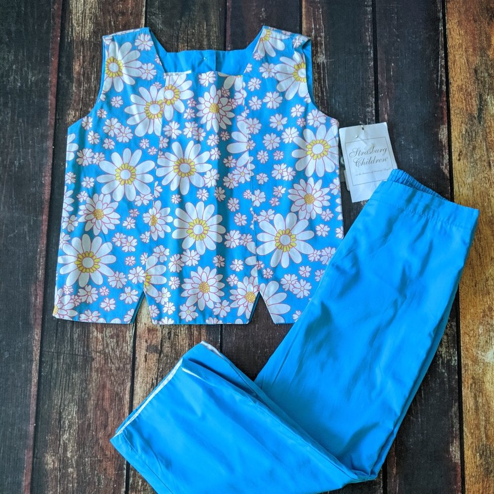 Girls woven 2 piece pant/capri set